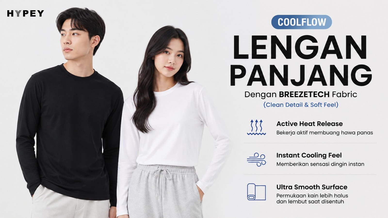 Banner Hypey kaos lengan panjang Coolflow