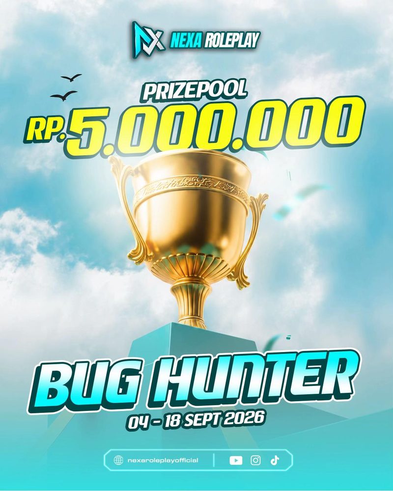 Feed Nexa Roleplay: Bug Hunter, Prizepool Rp 5.000.000