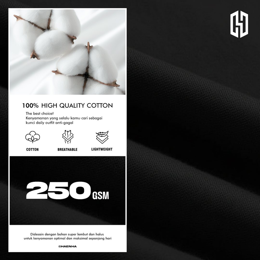 Bahan 100% high quality cotton 250 GSM